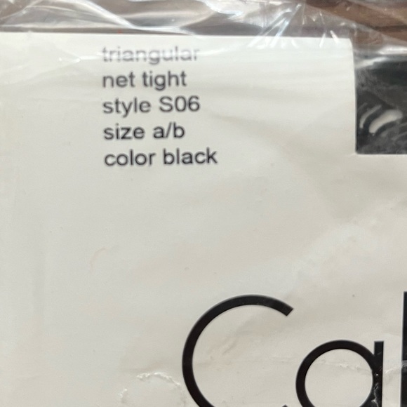 Womens Lot of 2 CALVIN KLEIN Triangular Fish Net Tights Chiffon Black Size a/b - Picture 6 of 11